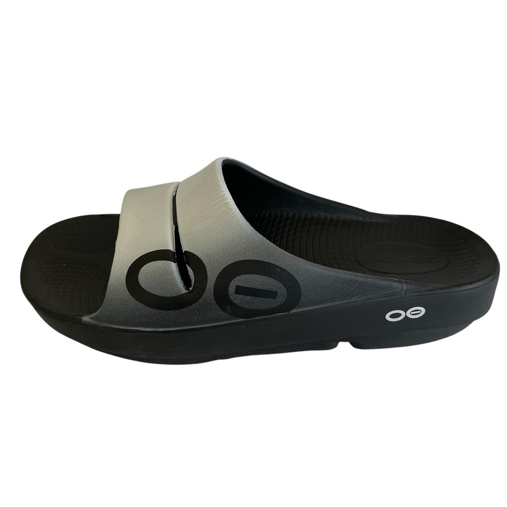 OOFOS OOahh Unisex M5 W7 Sport Slide Sandal Black White Lightweight Recovery